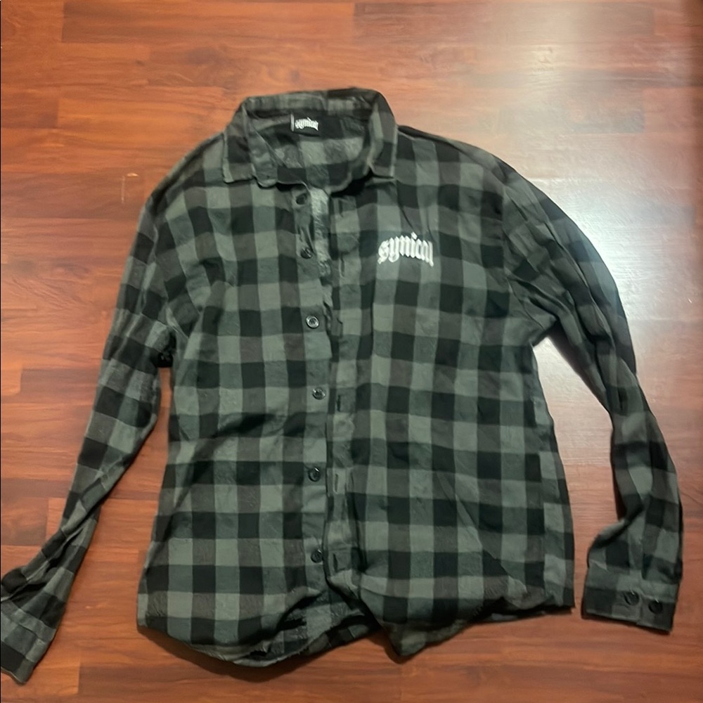 Black Plaid Men's Casual Shirt